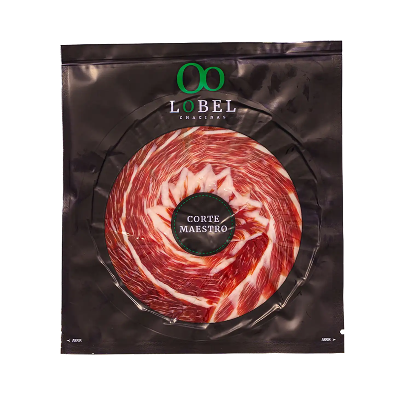 Jamón Cebo Campo 50% Raza Ibérica Loncheado Lobel destaca por un sabor equilibrado y un fondo sutil a campo.
