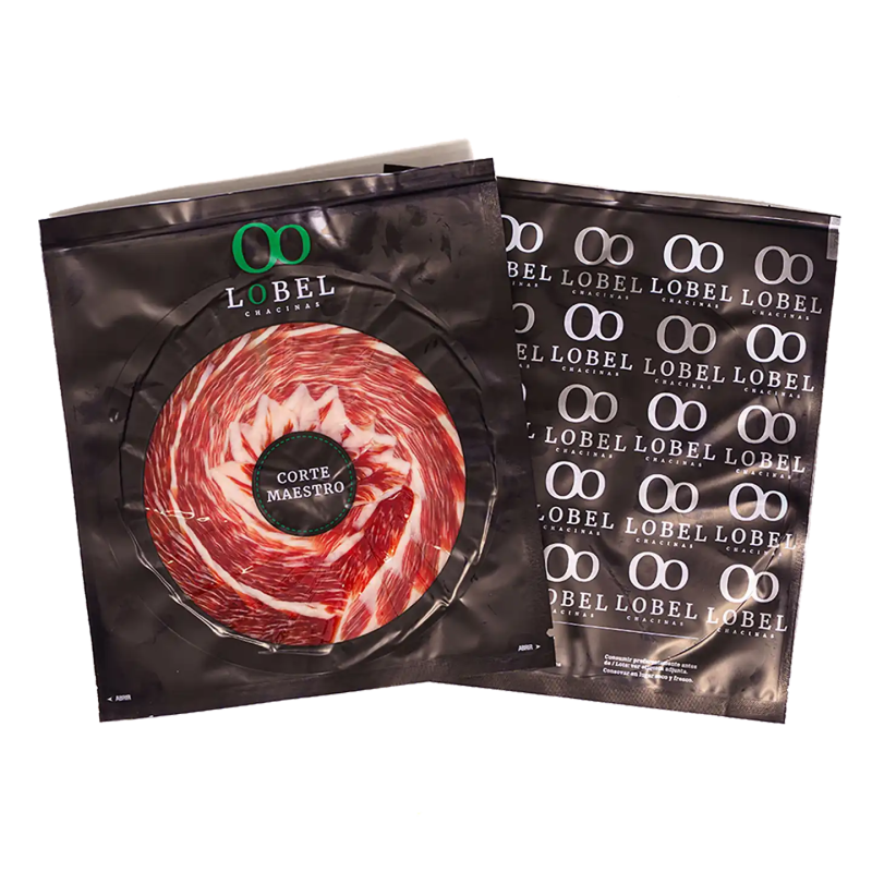 Comprar Pack Sobres Paleta Cebo Campo 50% Raza Ibérica Cortada a Cuchillo Lobel, excelente con vino tinto.